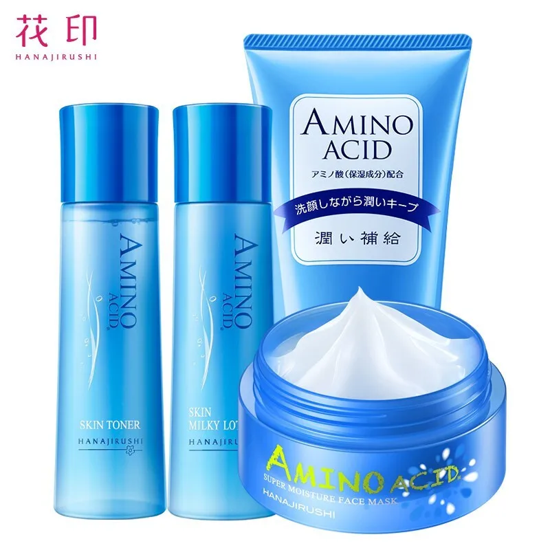 Skin Care Set HANAJIRUSHI Skin Care Set Amino Acid Collection Facial Cleanser Face mask Toner Lotion