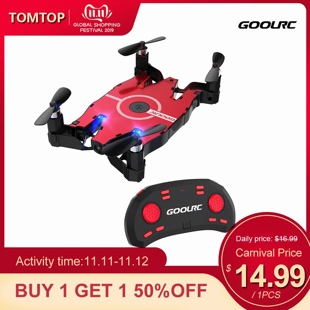 

GoolRC T49 RC Drone With 720P Camera HD 6-Axis Gyro 2.4G WIFI FPV Brushless RC Quadcopter Foldable G-sensor RC Selfie Drone