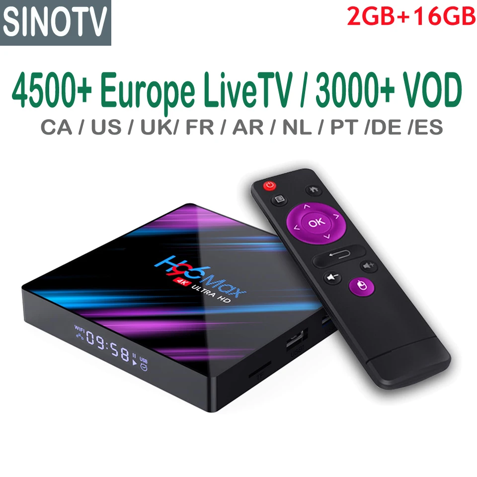 Бельгийский iptv телеприставка H96 Max 2 Гб 16 Гб RK3318 добавить 12 месяцев Sansat АПК британский английский Латинос США французские ТВ каналы