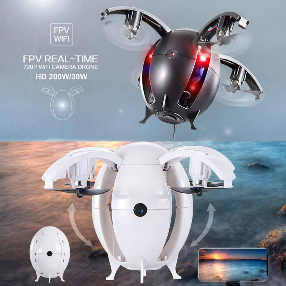 9*9*7 см ABS для 668-A6HW складной Fly Egg Six pass 2.0MP Wifi Дрон RC Квадрокоптер Черный Белый