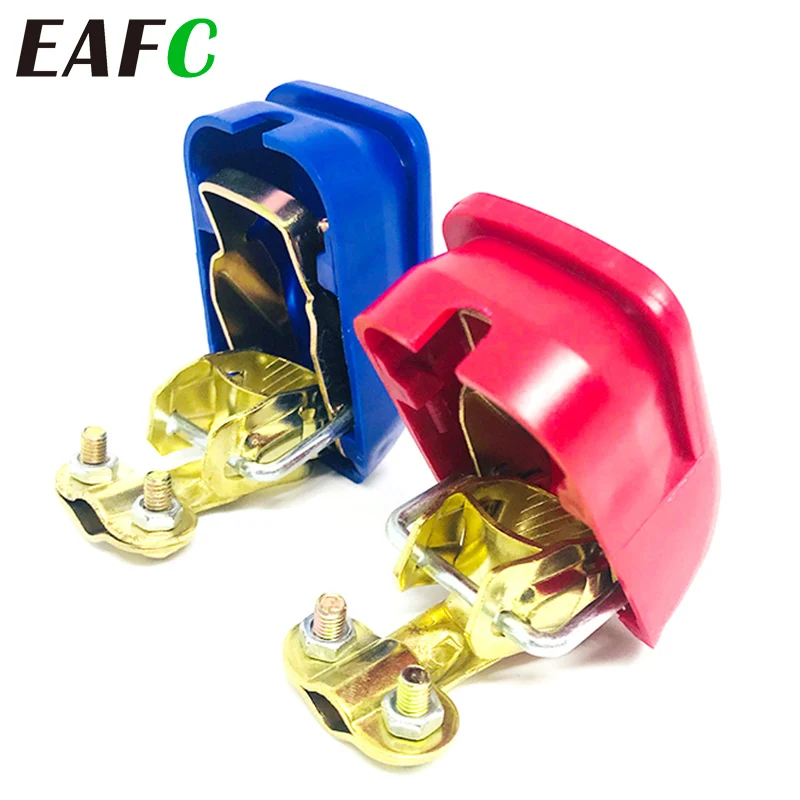 Battery Terminals Auto Car Battery Terminal Connector Battery 1 Pair Quick Release Terminals Clamps Cap Clips Copper Car Truck Caravan