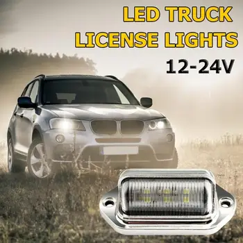

Car License Plate Light Excellent ABS 12-24V 6500K 6LED Truck Tail Boat Step Side Lamp Silver Shockproof Waterproof Design