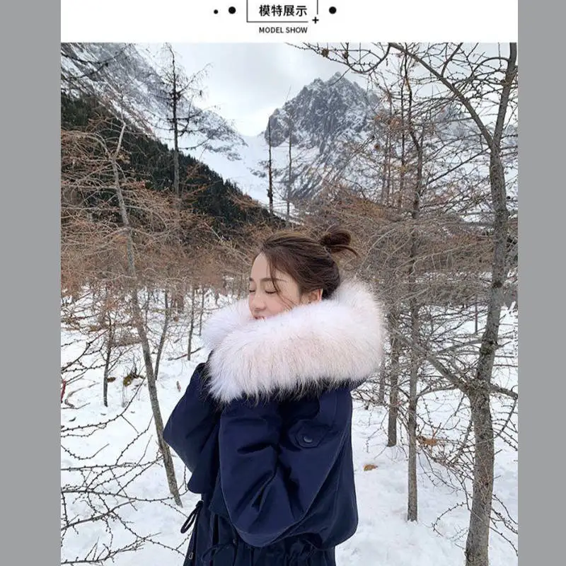 Bella Philosophy Wonder winter solid Women Real Fur Collar warm coat lady Loose Windbreaker female 90% white duck down coat