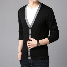 MRMT брендовые Осенние новые мужские куртки V-свитер с воротником среднего возраста и молодых мужчин с длинными рукавами трикотажная рубашка одежда