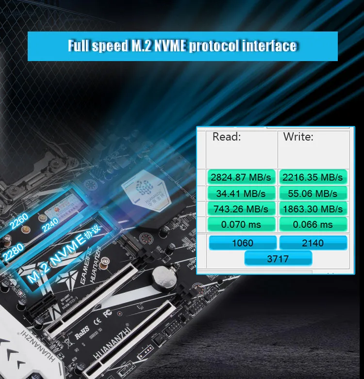 Материнская плата Huananzhi X99TF поддерживает DDR3 DDR4 2 ОЗУ Тип 4 канала Turbo Boost M.2 NVME для