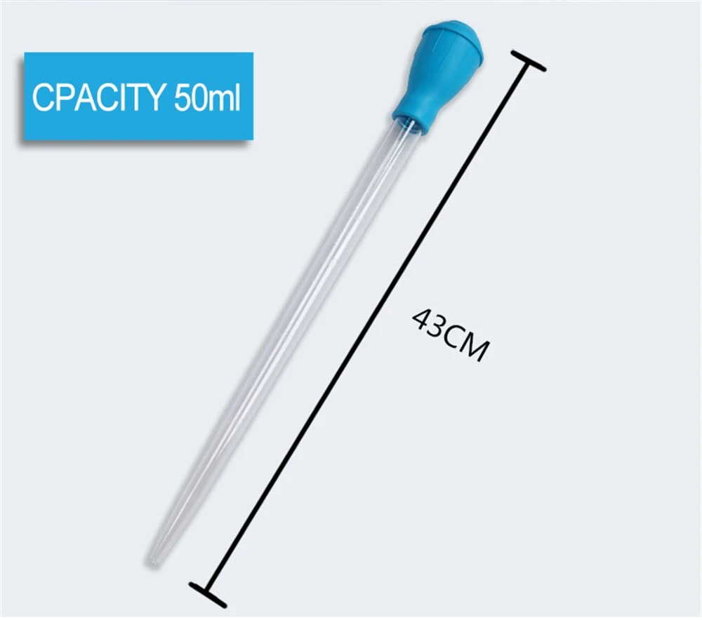 Manual Aquarium Gravel Cleaning Straw Fish Tank Water Changer Aquarium Clean Pipette Dropper Waste Remover 28/43CM 30/50ML Tube