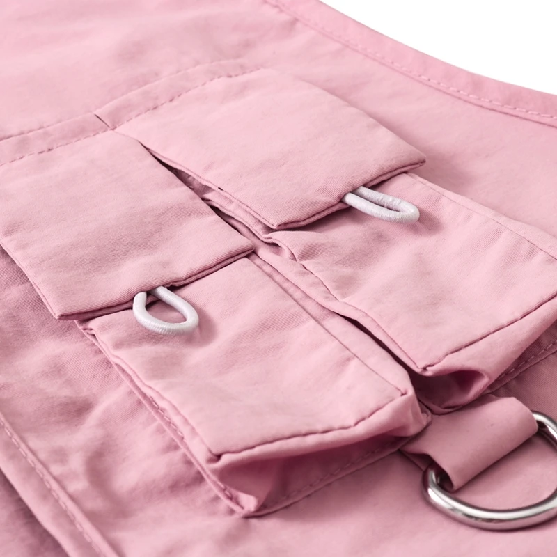 DARK ICON Military Multiple Pockets Cargo Vest Hip Hop Vest Men Dad Core Vest Sleeveless Jacket Gilet Men's Vest Streetwear