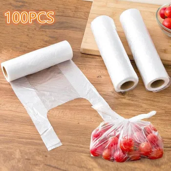 

100pcs Transparent Roll Fresh-keeping Plastic Bags Candy Bar Gift Bag Wedding Birthday Cookie Wrapping Packaging Dragee Bag