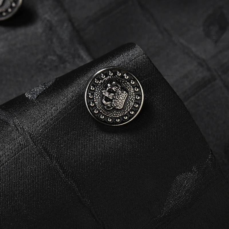 Terno Social Masculino Ropa Para Hombre Moda Мужской приталенный костюм на одной пуговице с длинным рукавом и принтом черный