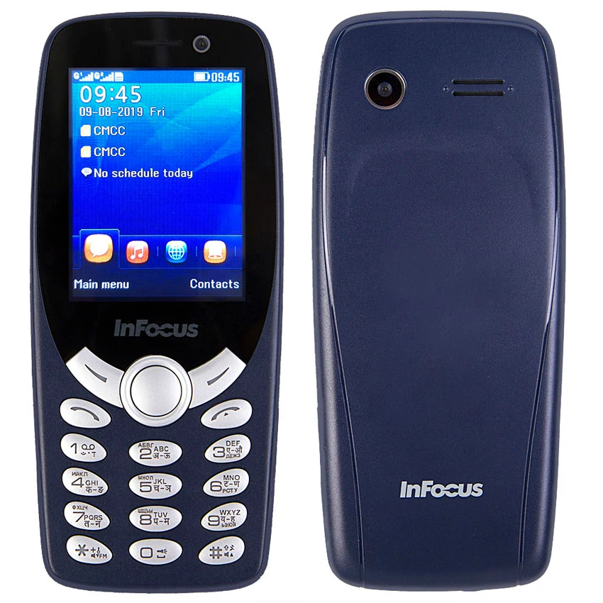 InFocus IF9012 русская клавиатура мобильный телефон 2,4 дюймов gsm 1800 мАч кнопочный дешевый разблокированный двойной sim фонарик мобильный телефон - Color: Blue