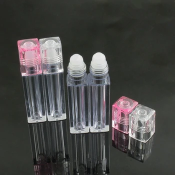 

6.5ML AS Essence Oil Bottle With Ball Perfum Bottles Pink Clear Lip Balm Eye Cream Bottles With Roller Ball 200pcs/Lot