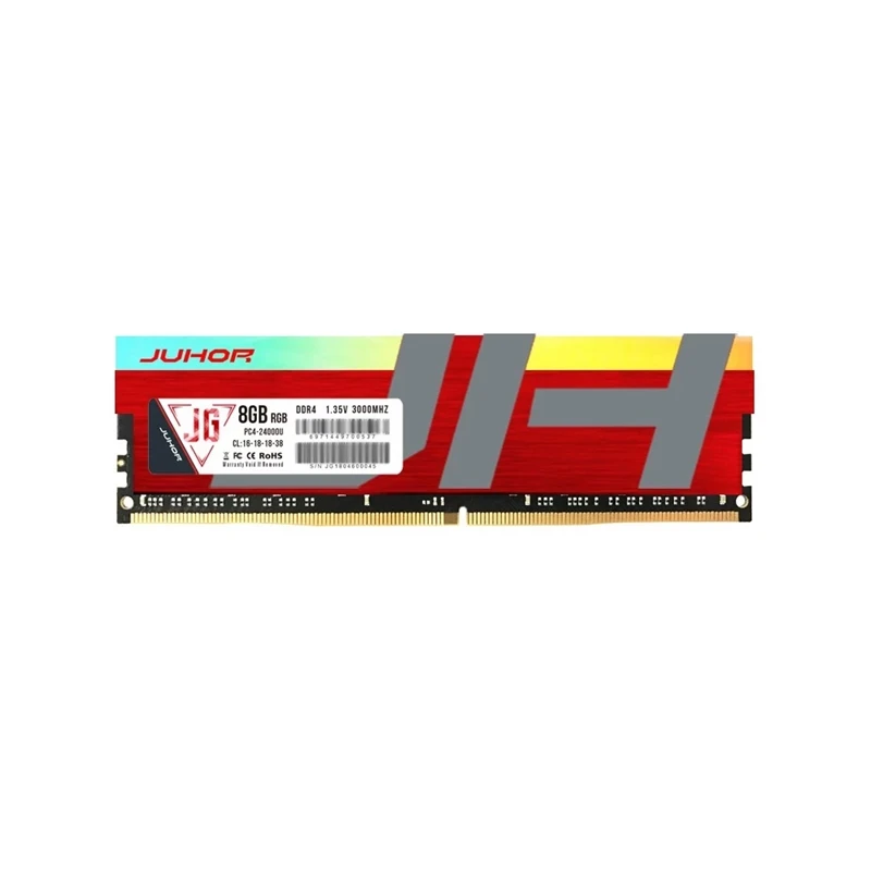 JUHOR DDR4 8 Гб 3000 МГц 1,35 в Настольный ПК банк памяти ПК Память ОЗУ низкое энергопотребление Широкая совместимость с rgb-подсветкой