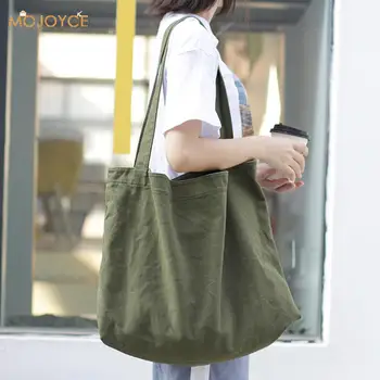 

Large Capacity Shoulder Bag Canvas Casual Zipper Simple Travel Shopping Tote Bag Female Classic Elegant Shoulder Handbags