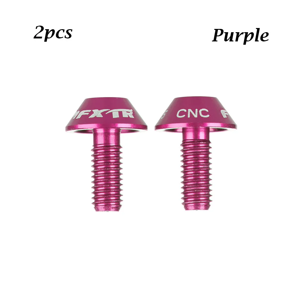 purple 2 шт./компл. Цветной алюминиевый сплав горный велосипед держатель для бутылки с водой клетка винтовые болты M5x12mm винт прочный Аксессуары для велосипеда - Цвет: purple