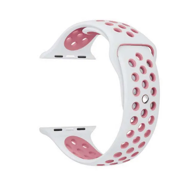 Силиконовый ремешок для Apple watch band 44 мм/40 мм iWatch band 42 мм/38 мм дышащий спортивный браслет ремешок для Apple watch 5 4 3 2 - Цвет: L