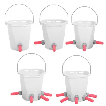 

Milk Feed Bucket HL-MP70 White Plastic Multiple Nipples Lamb Calf Milk Feed Bucket for Cattle Sheep Livestock