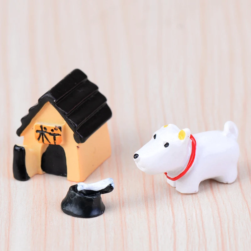 3pcs/set Cute Resin 2-3cm Dog Model For Doll's House Garden Decoration Mini World Landscape Ornaments Accessory Kids Gift | Игрушки и