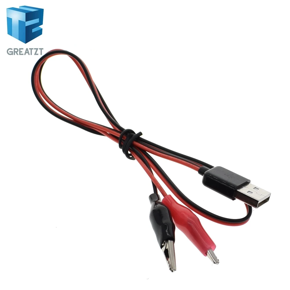 Copper Alligator Clips with Wire Male USB 1