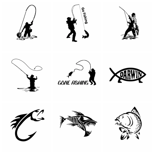 Fishing sticker Car Stickers Funny Car-Styling For Rear view