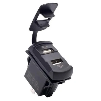 

12V Dual USB Car Charger Lighter Power Socket Digital Voltmeter Switch Panel