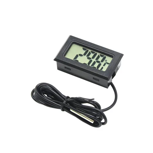 Black with Sensor 1 м Мини ЖК-термометр с цифровым дисплеем черный датчик/белый инструмент гигрометр датчик температуры манометр - Цвет: Black with Sensor