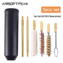7pcs/set Cal.38/357/9mm Pistol Gun Cleaning Kit Barrel Rod Brush Cleaning Corroded Surfaces Rust Removal Hand Gun Cleaning Tool