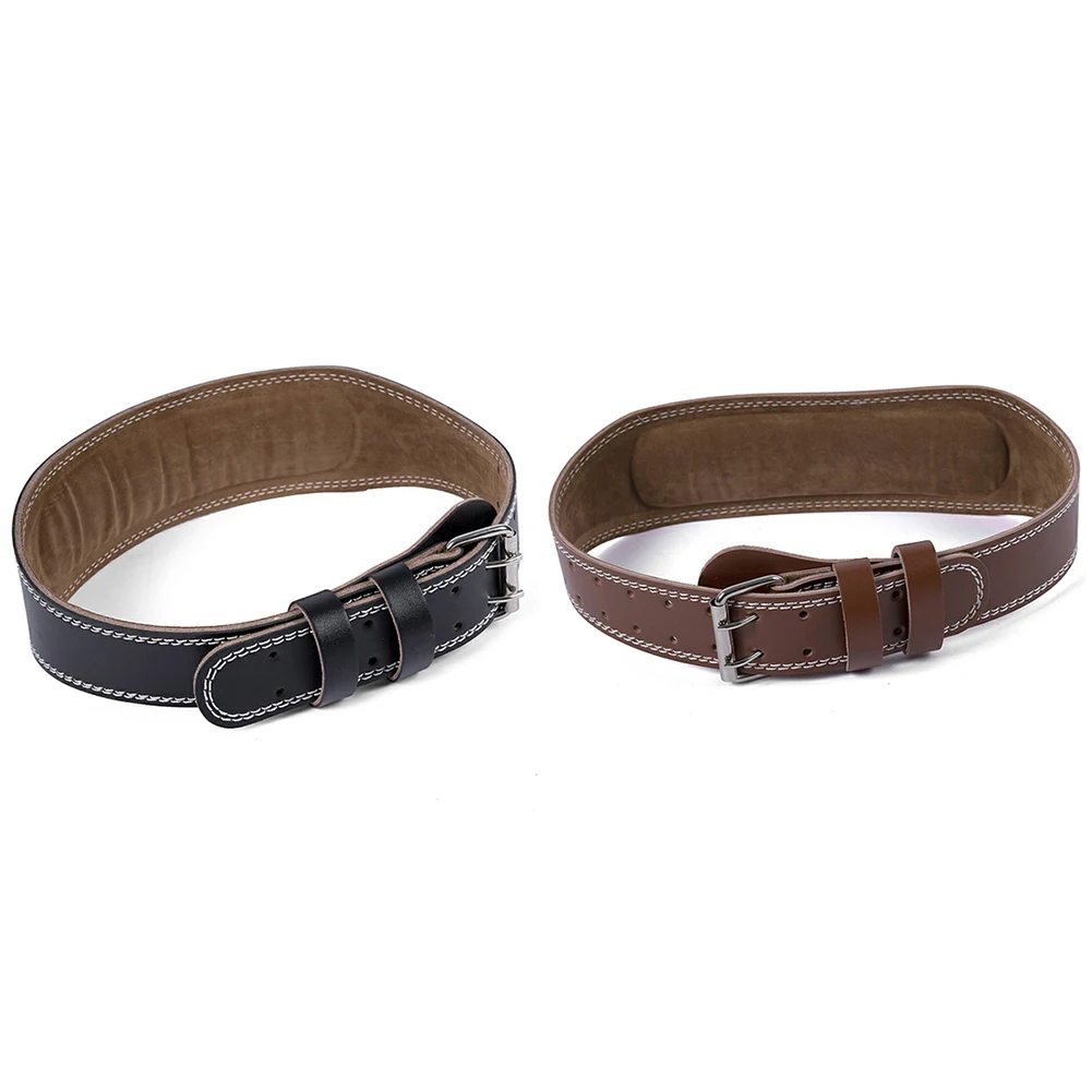 Leather Weightlifting Belt Gym Fitness Crossifit Dumbbell Barbell Powerlifting Back Support Power Training Belt PU 10.8 CM