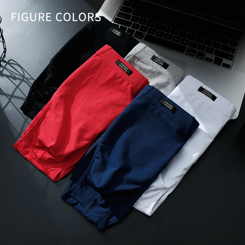 Cotton autumn men's briefs comfortable and breathable graphene low waist elastic boys' bottoms solid color trouser head men 3