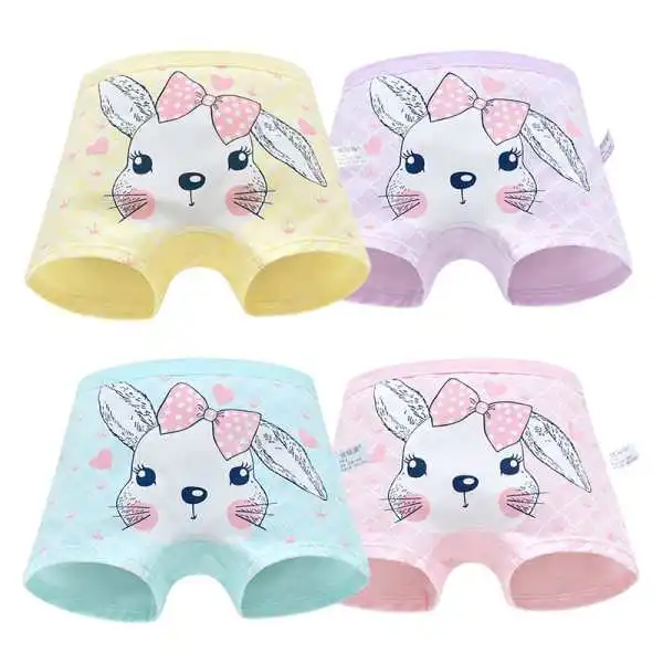 MB1023A 4 Pcs/lot Girls Cotton Panties Girls Cute Cartoon Printed Baby girls Kids Underwear Boxer Soft Pantie for 2-6T girl - Цвет: MB1023A