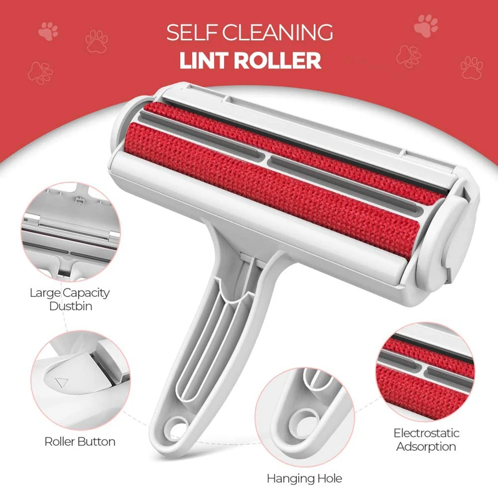 New Pet Hair Removal Brush Clothes Sofa Fuzz Sticky Fabric Hair Remover Brush Tool Portable Roller Cleaning Device