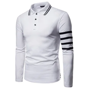 

Autumn Men's Classic Polo Shirts Pullovers Button Casual Slim Fit Long Sleeve Collared Solid Color Tshirt Male Tops Clothes New