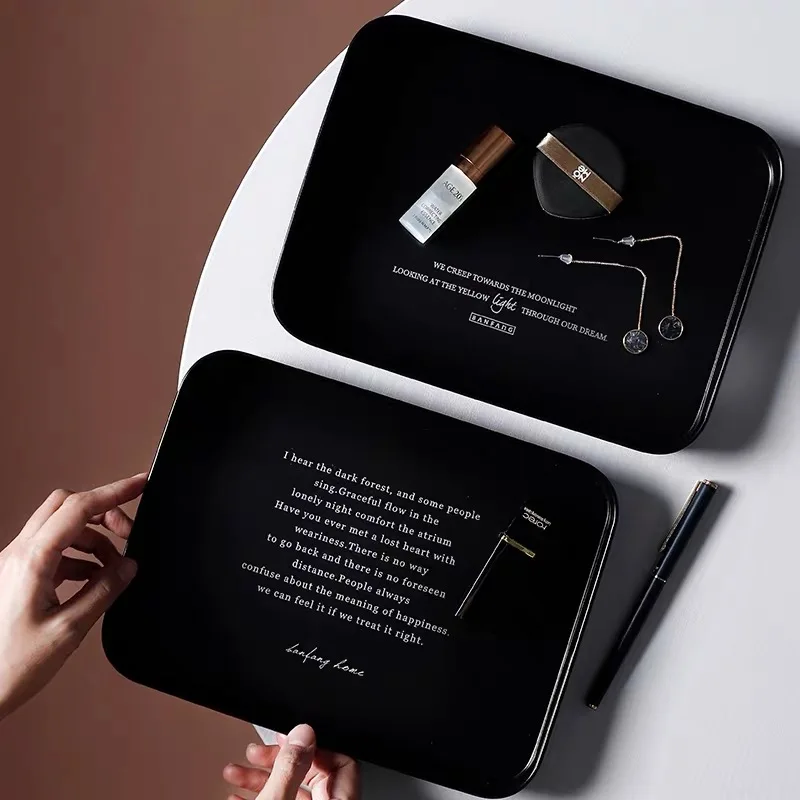 

Nordic Metal Storage Tray Sundries Glasses Makeup Jewelry Iron Plate Doorway Key Coins Office Desktop Organizer Home Decor