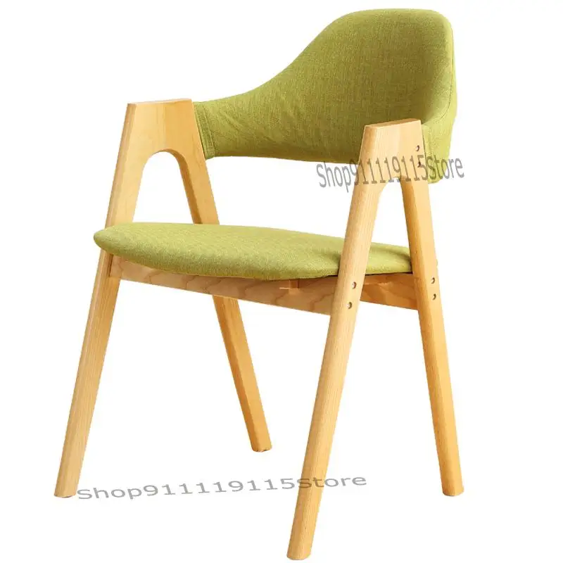Solid Wood Dining Chair Home Back Simple Leisure Computer Desk Nordic Light Meal Office Meeting Net Red |