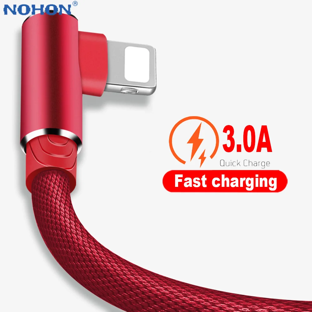 90 градусов быстрая зарядка USB кабель для iPhone 11 Pro X XS Max 6 S 7 8 Plus 5 5S SE iPad mini air pro iphon 6plus