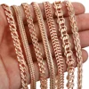 Womens Necklace Fashion Jewelry Foxtail Snail Weaving Hammered Link Chain 585 Rose Gold Color Necklace for Women 50/60cm LCN01 ► Photo 3/6