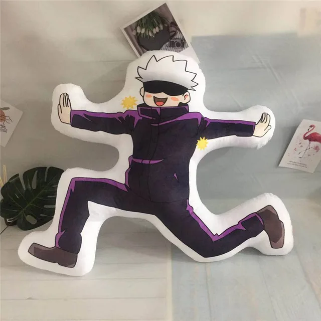 Anime Jujutsu Kaisen Peripherals Plush Toy Cartoon Pillow Gojo Satoru Humanoid Large Cushion Printing Kids Plush Pillow 45Cm