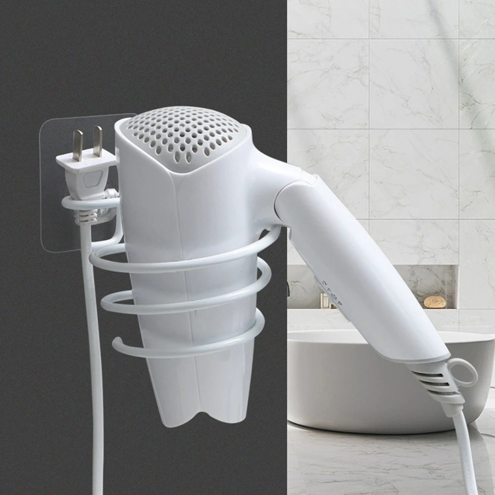 

Household Hair Drier Holder Rack Bathroom Shelf Organizer Wall Hanging Blower Storage Rack