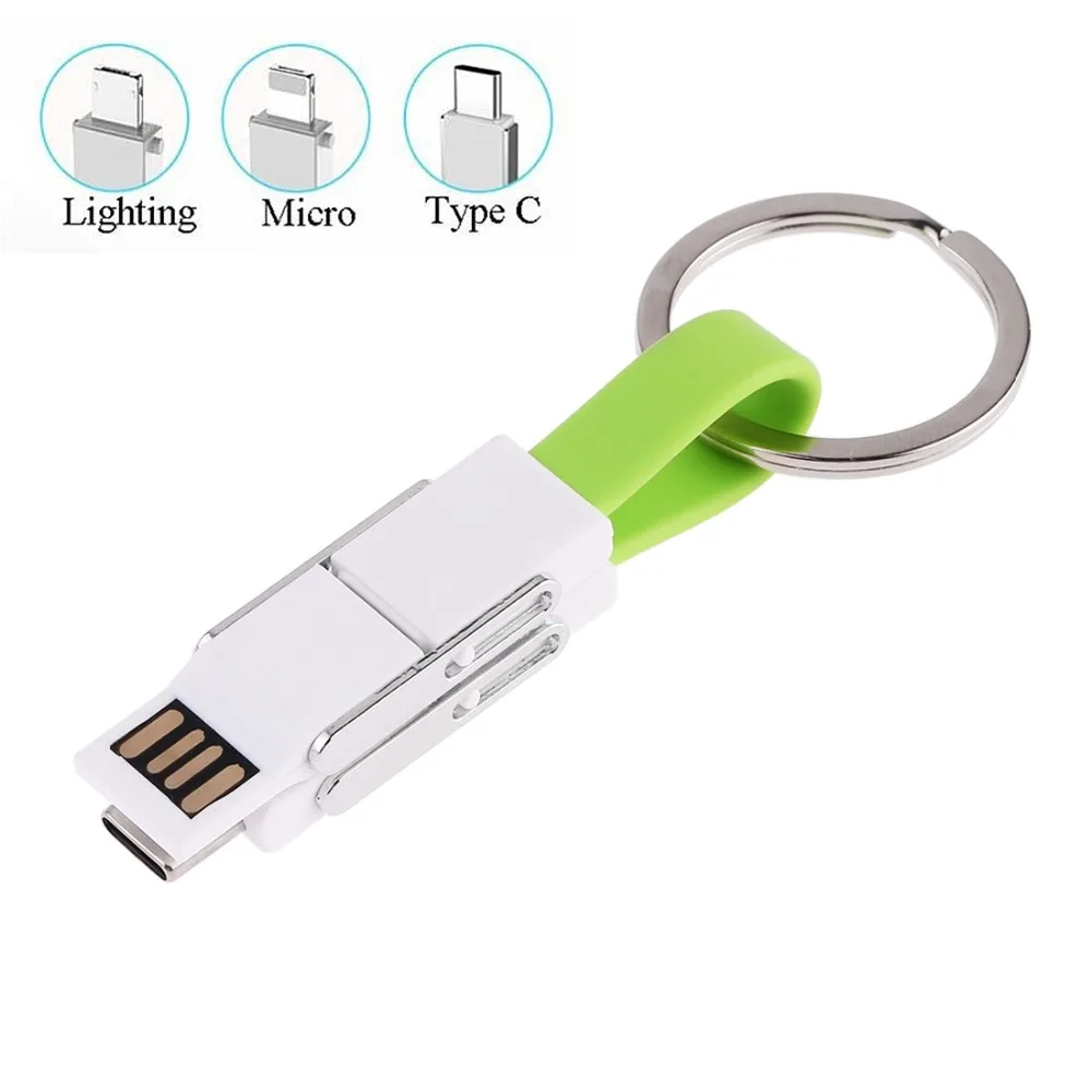 USB кабель для передачи данных/зарядного устройства 4 в 1 USB на 2 x USB-C/type-C+ 8Pin+ Micro USB Магнитный зарядный и кабель для передачи данных с брелком