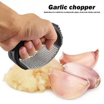 

Manual Garlic Presser Curved Garlic Press Grinding Slicer Chopper Stainless Steel Garlic Chopper Multi-function Kitchen Tool