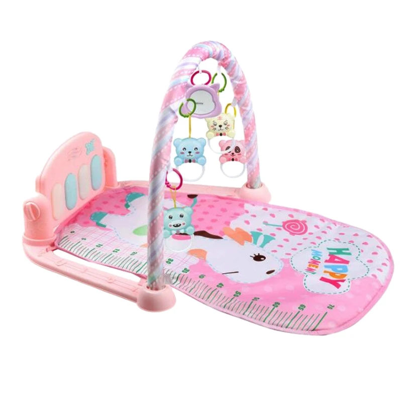 Игровой коврик, детские игрушки для спортзала, игровой ковер, от 0 до 12 месяцев, мягкое освещение, погремушки, детский музыкальный коврик, коврик для ползания, игрушки