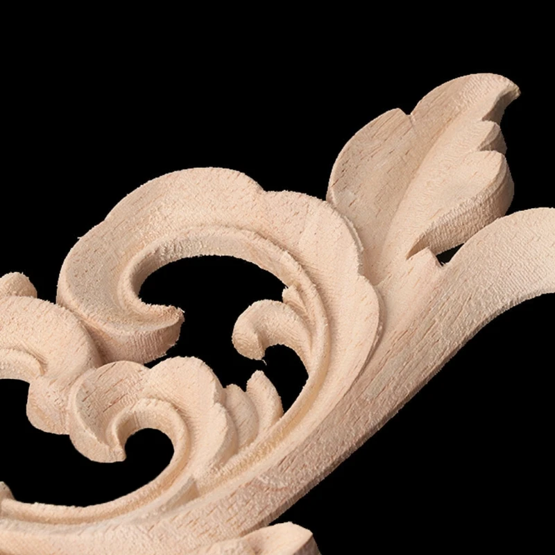 Wood Carved Corner Onlay Applique Frame Decoration Furniture Unpainted Home