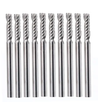 

New 10PCS 1/8" Single flute carbide Engraving CNC router bits Tools Cutting