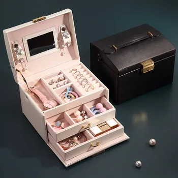 

New Display case Large capacity Ring box jewelry display packaging jewelry organizer storage box Earings fashion jewelry box
