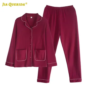 

Woman Clothes Spring Autumn Soft New Front Pocket Long Sleeve Long Pants Sleepwear Fashion Style Casual Style Pyjamas Woman