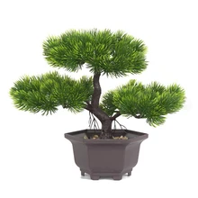 Искусственный Горшок растения бонсай-сосна маленькое искусственное дерево домашний садовый декор, украшение