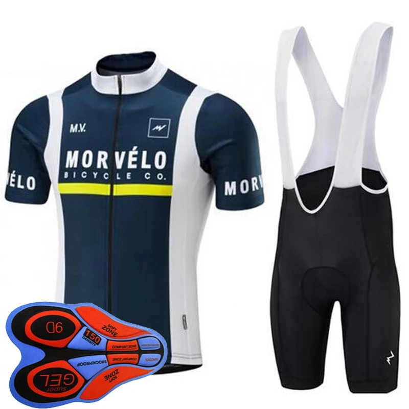 MORVELO team ef Велоспорт Джерси Набор велосипед трико пропускающее воздух MTB быстросохнущая велосипедная одежда Ropa ciclismo гелевая накладка S72 - Цвет: cycling jersey sets