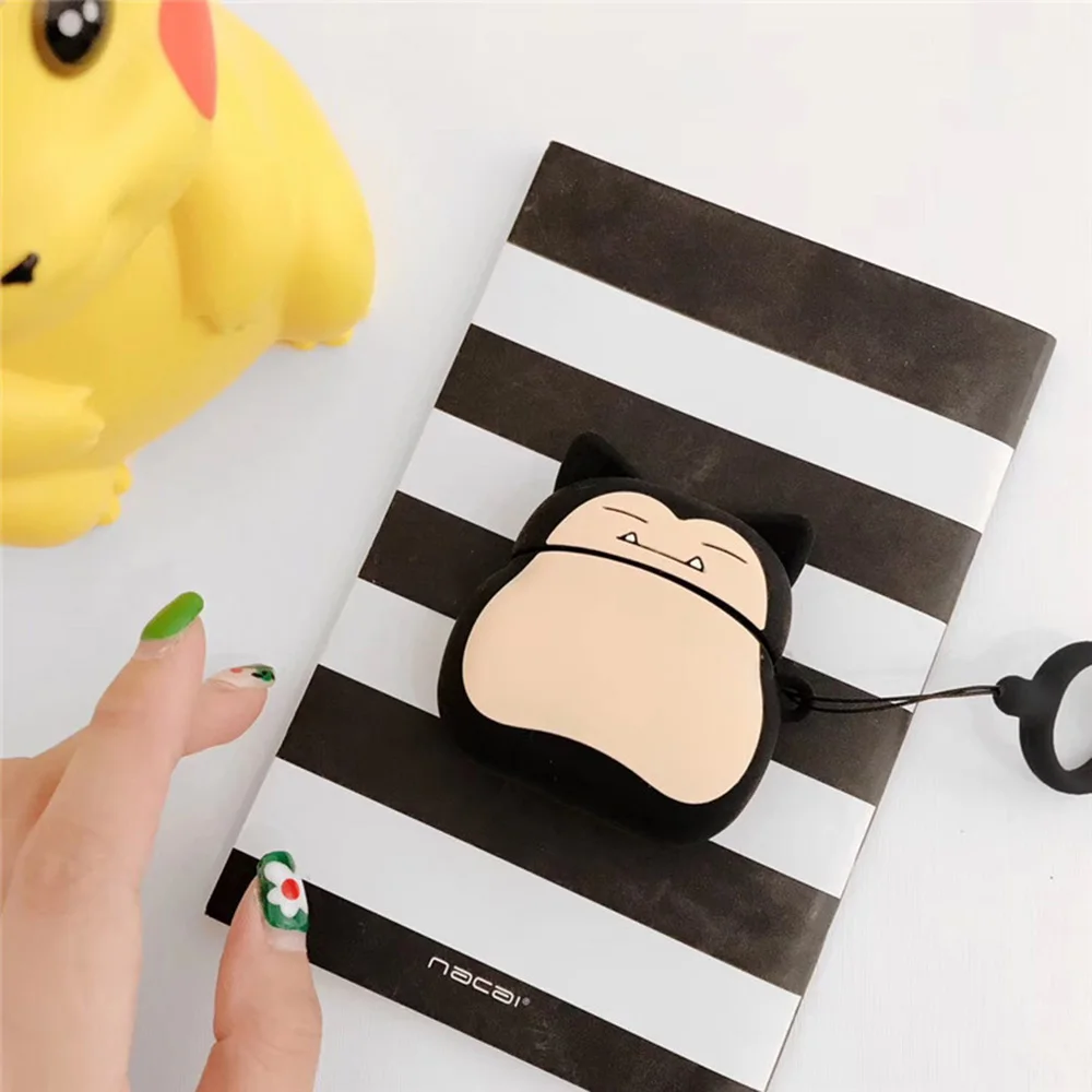 Silicone Cute 3D Snorlax Bluetooth Earphone Cases For Airpods Pro Case Cute Cartoon For Apple Airpods Pro Protective Cover