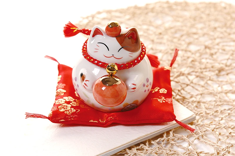 4 дюйма lucky cat керамический lucky cat домашний Фарфор Декоративные Украшения Бизнес-Подарки lucky cat Копилка Feng Shui украшения