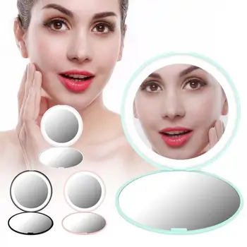 

Make Up Mirror Portable Foldable 10X Magnification Mini 12 LEDs Makeup Mirror Cosmetic Tool Makeup Mirror Lights
