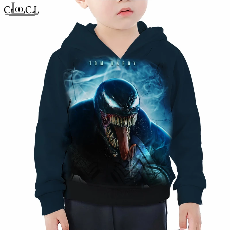 Куртка с супергероем для мальчиков и девочек, толстовки с капюшоном с изображением фильма «Веном» Детская толстовка с 3D-принтом Повседневная модная одежда для детей, уличная одежда, топы M011